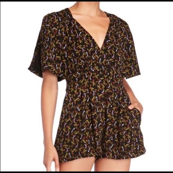 Free People Meet Virginia Romper Black Size 0 - Picture 1 of 9